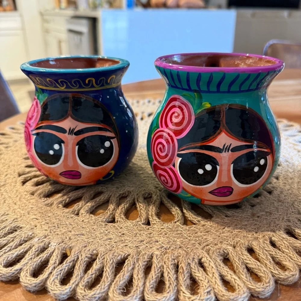 Colorful Hand-Painted Ceramic Cups - Picture 2 of 9